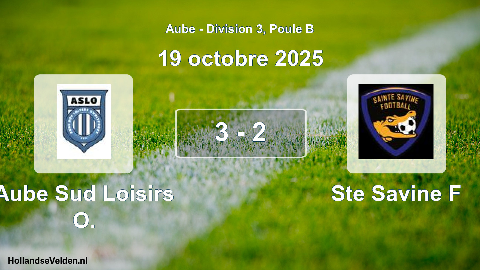 Total number of matches played: Aube Sud Loisirs O. - Ste Savine F 3 - 2 (19 October 2025)