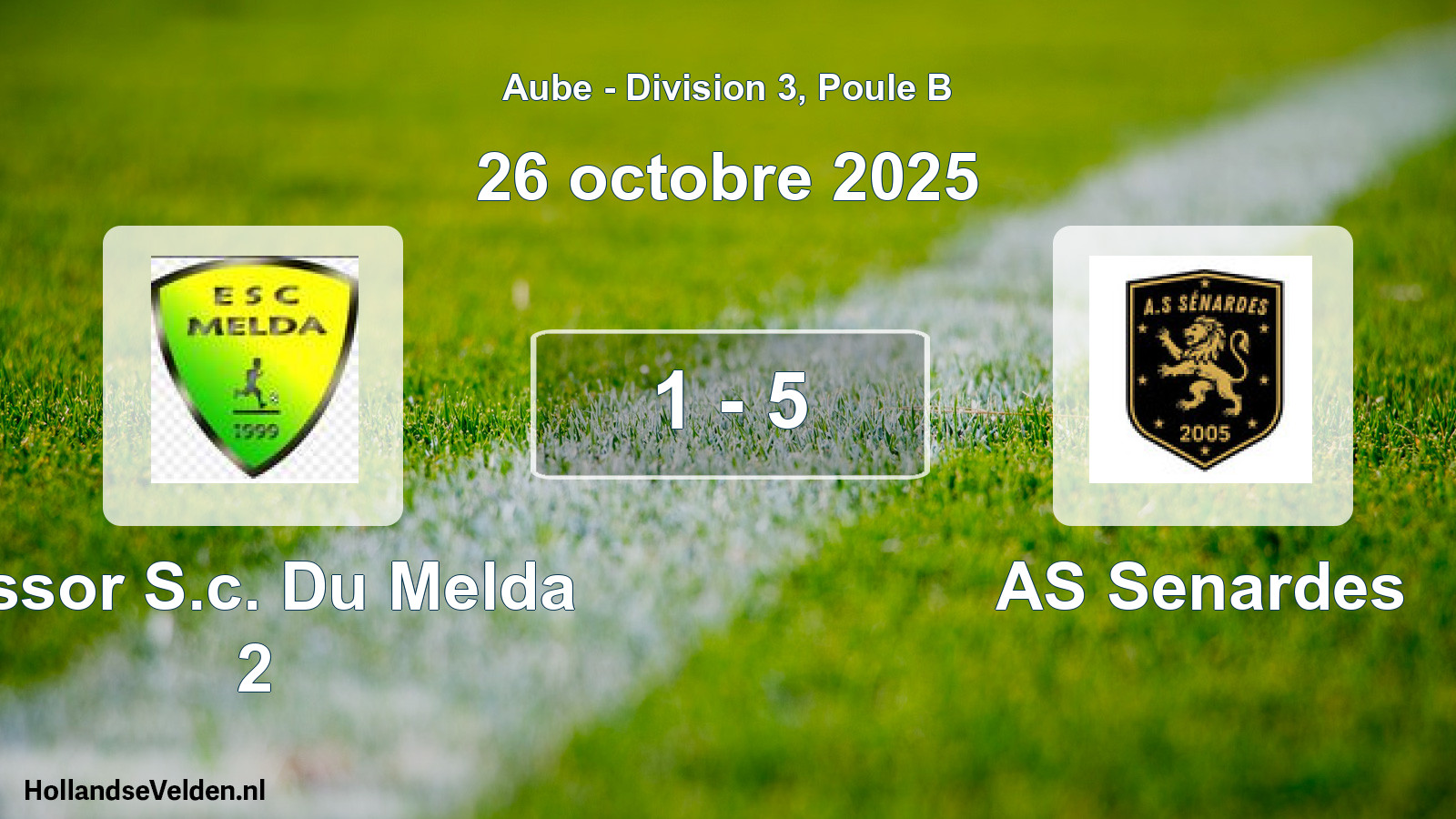Total number of matches played: Essor S.c. Du Melda 2 - AS Senardes 1 - 5 (26 October 2025)