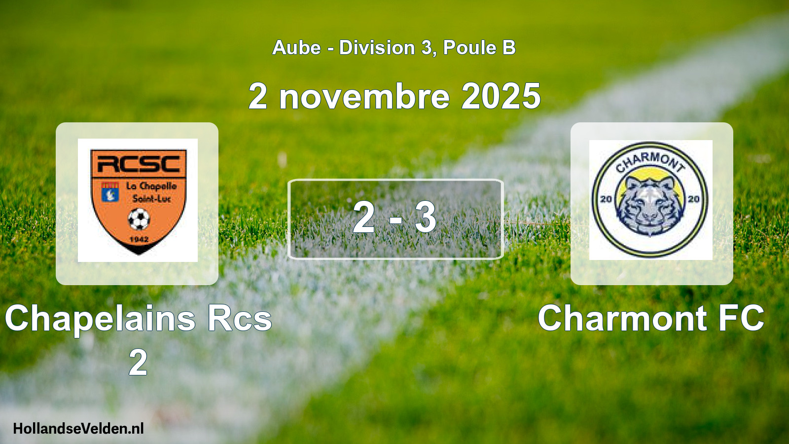 Match joué: Chapelains Rcs 2 - Charmont FC 2 - 3 (2 novembre 2025)