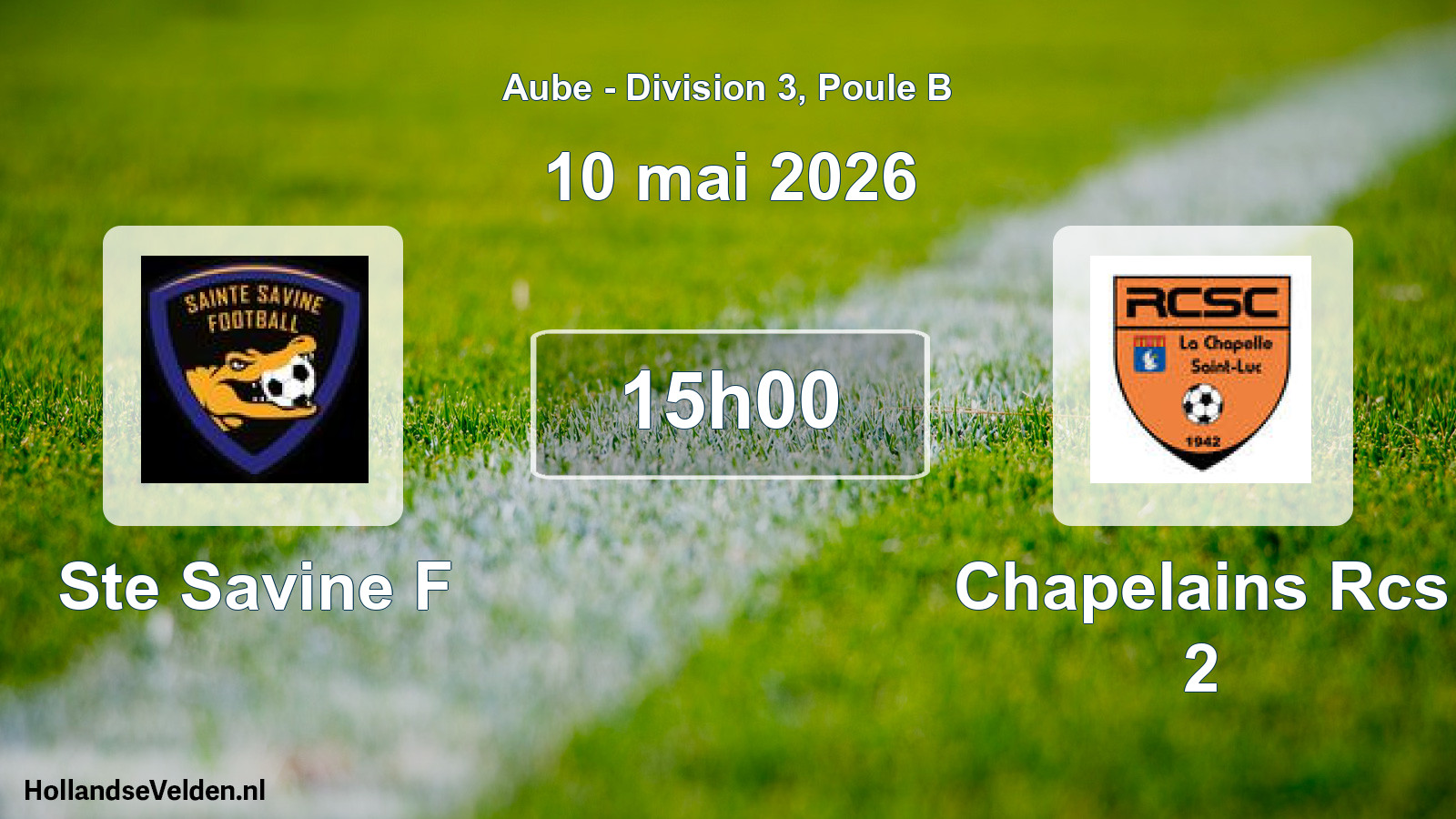 Match programmé: Ste Savine F - Chapelains Rcs 2 (10 mai 2026)