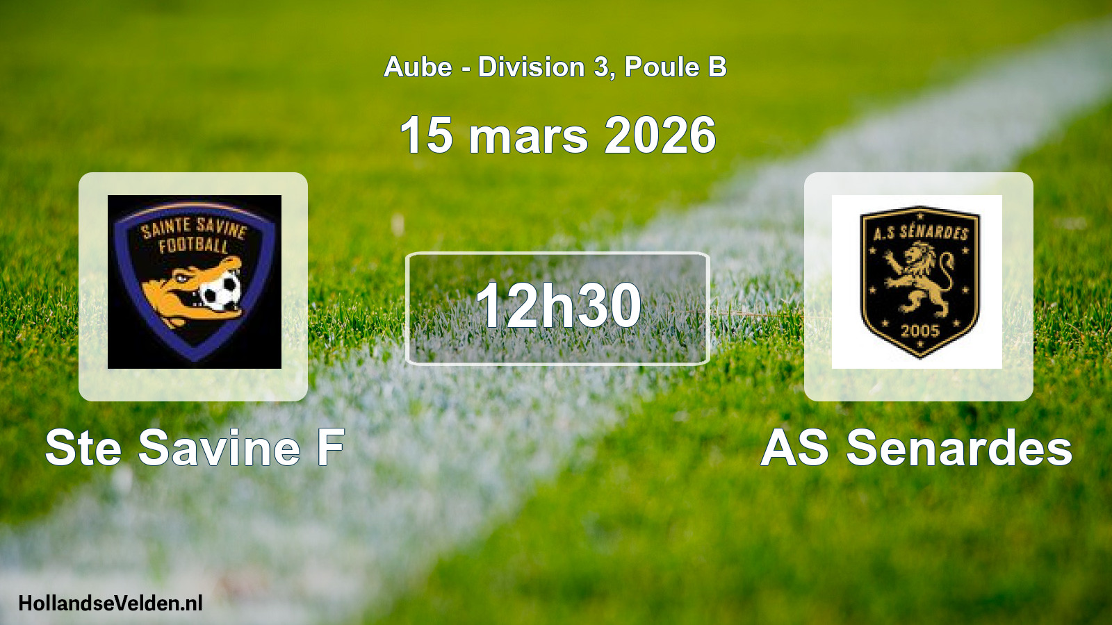 Match programmé: Ste Savine F - AS Senardes (15 mars 2026)