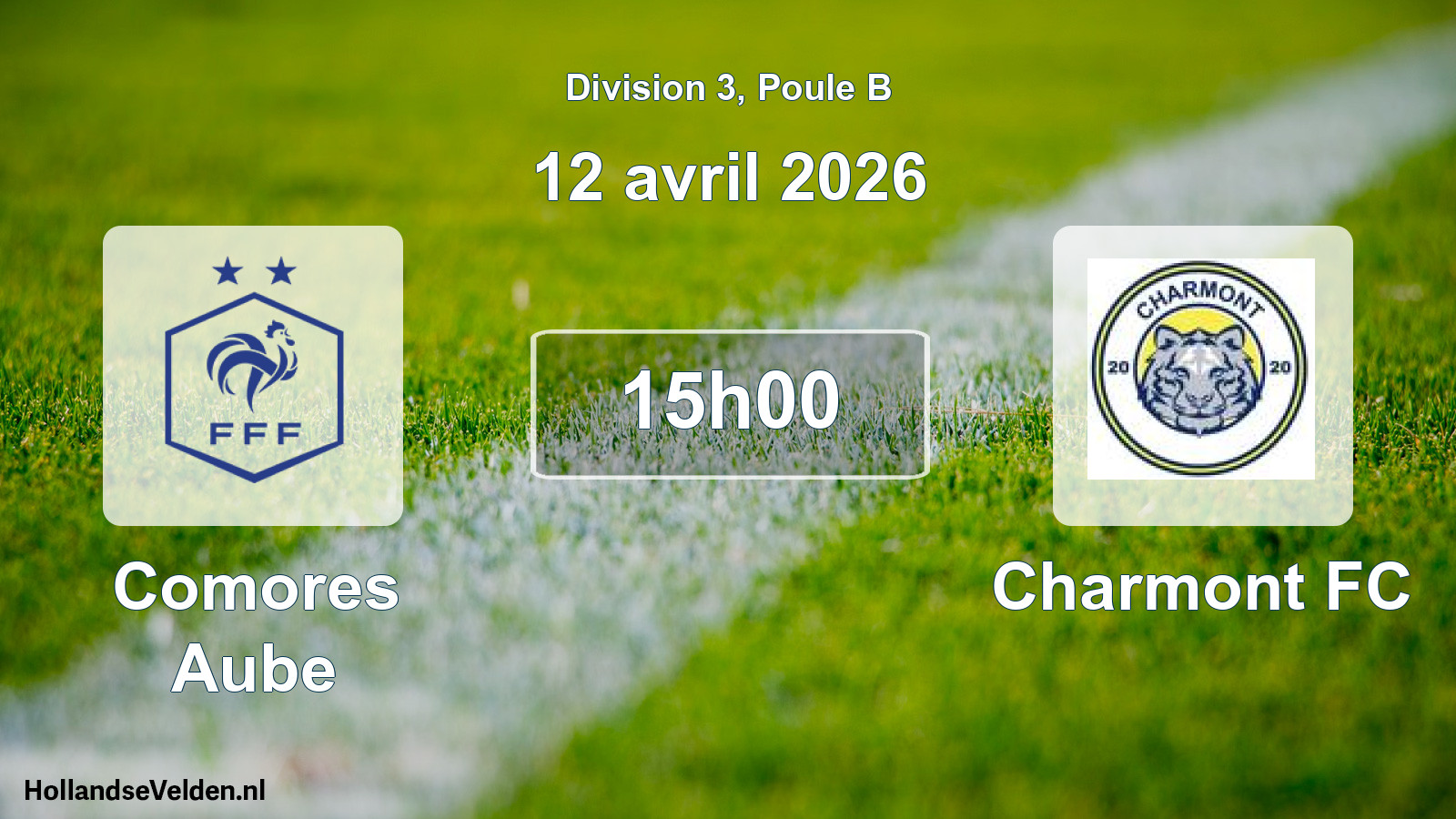 Geplande wedstrijd: Comores Aube - Charmont FC (12 april 2026)