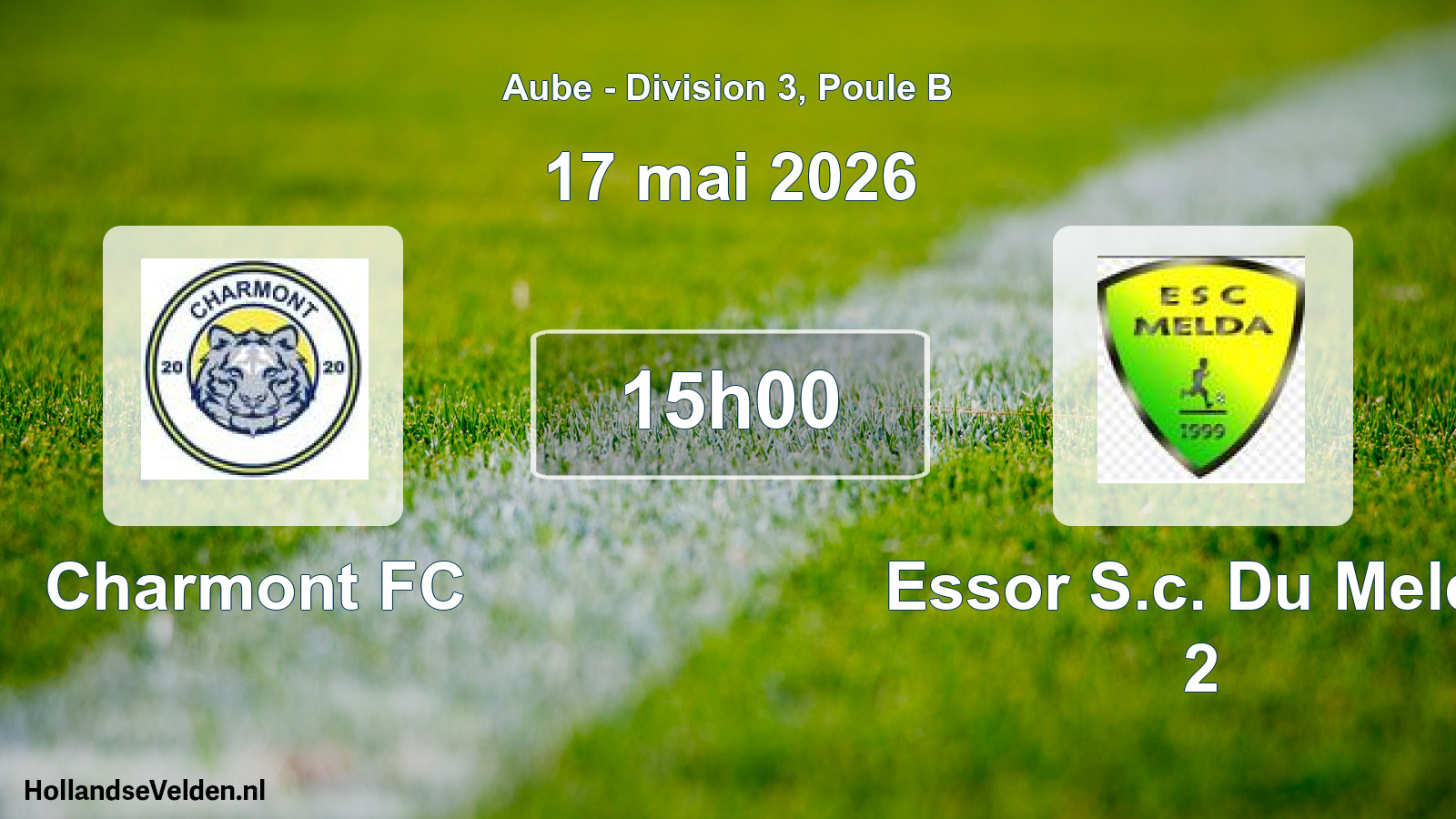 Match programmé: Charmont FC - Essor S.c. Du Melda 2 (17 mai 2026)