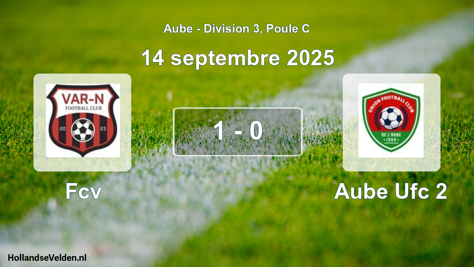 Match joué: Fcv - Aube Ufc 2 1 - 0 (14 septembre 2025)
