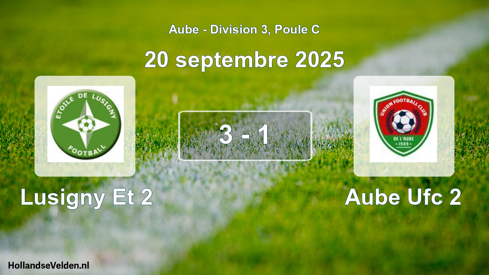 Total number of matches played: Lusigny Et 2 - Aube Ufc 2 3 - 1 (20 September 2025)