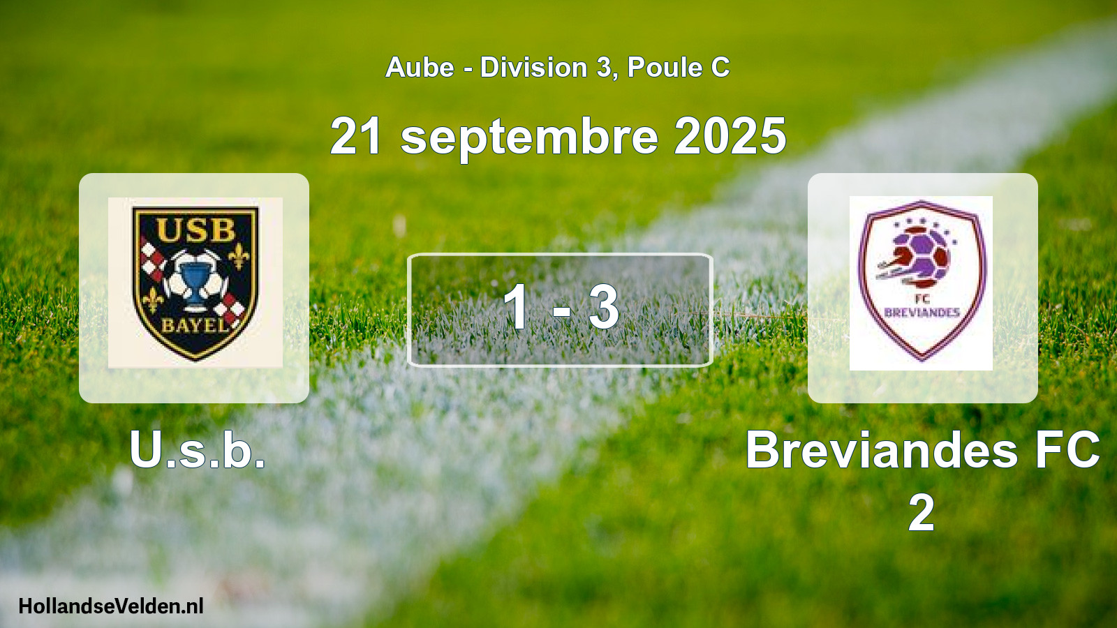 Gespeelde wedstrijd: U.s.b. - Breviandes FC 2 1 - 3 (21 september 2025)