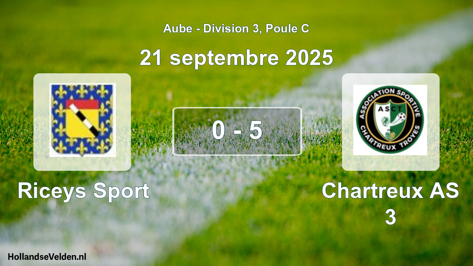 Match joué: Riceys Sport - Chartreux AS 3 0 - 5 (21 septembre 2025)