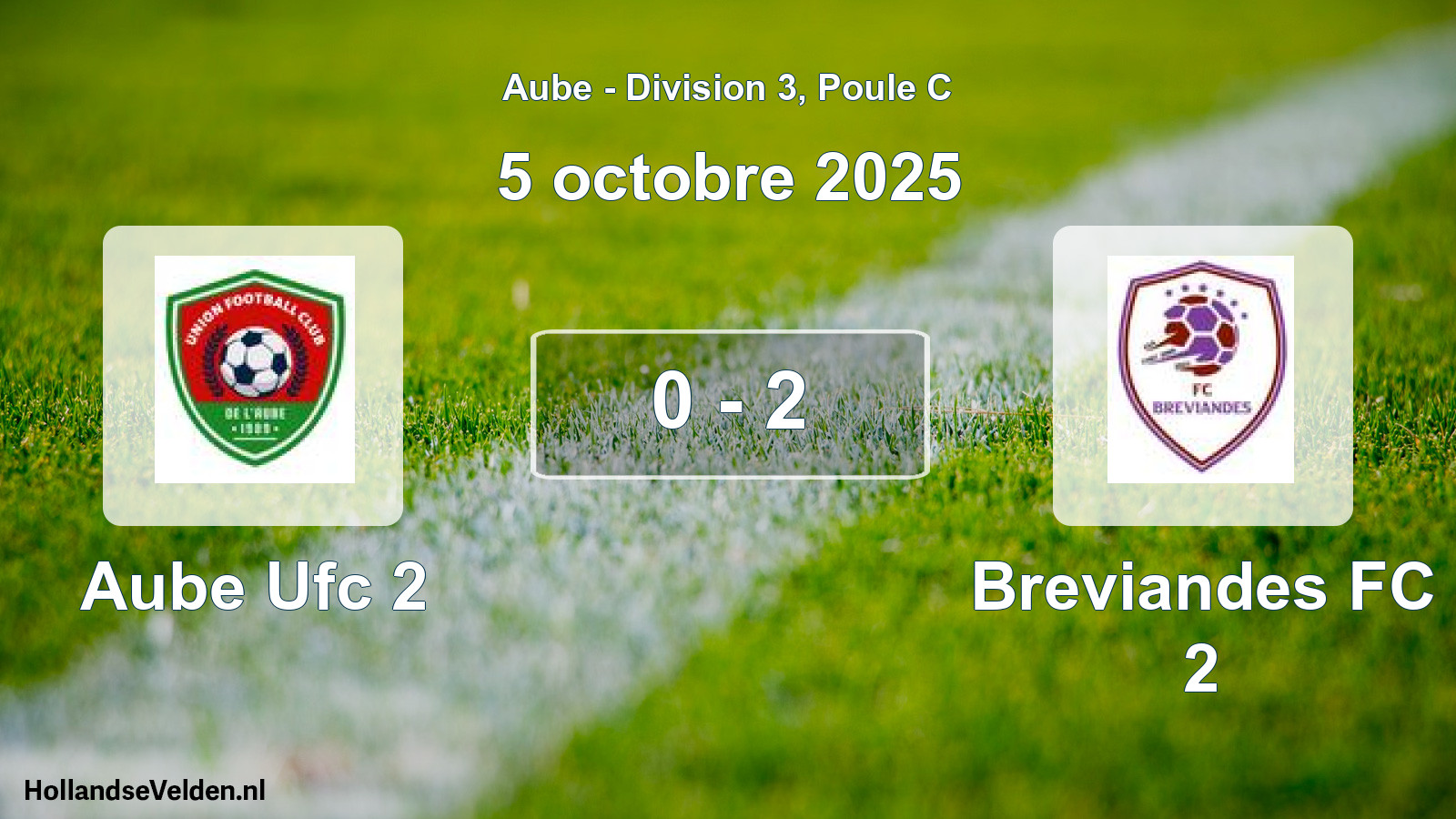 Match joué: Aube Ufc 2 - Breviandes FC 2 0 - 2 (5 octobre 2025)