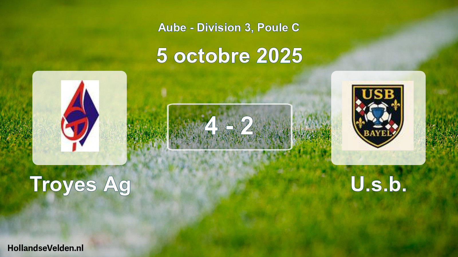 Total number of matches played: Troyes Ag - U.s.b. 4 - 2 (5 October 2025)