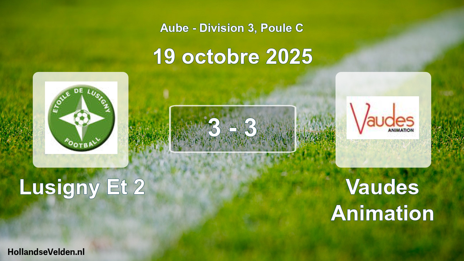 Match joué: Lusigny Et 2 - Vaudes Animation 3 - 3 (19 octobre 2025)