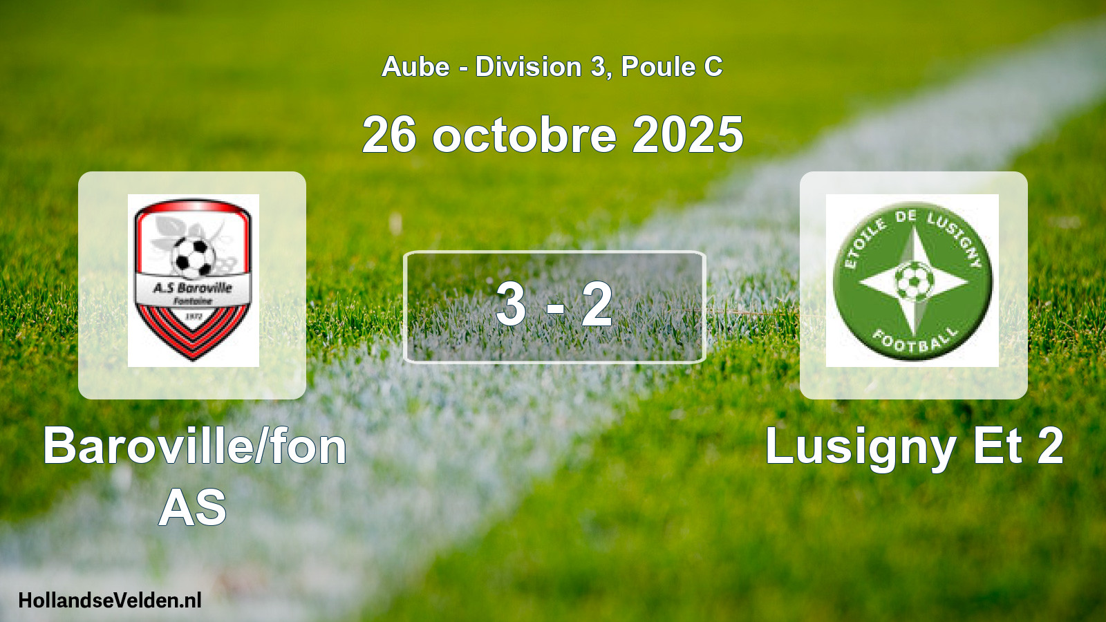 Match joué: Baroville/fon AS - Lusigny Et 2 3 - 2 (26 octobre 2025)