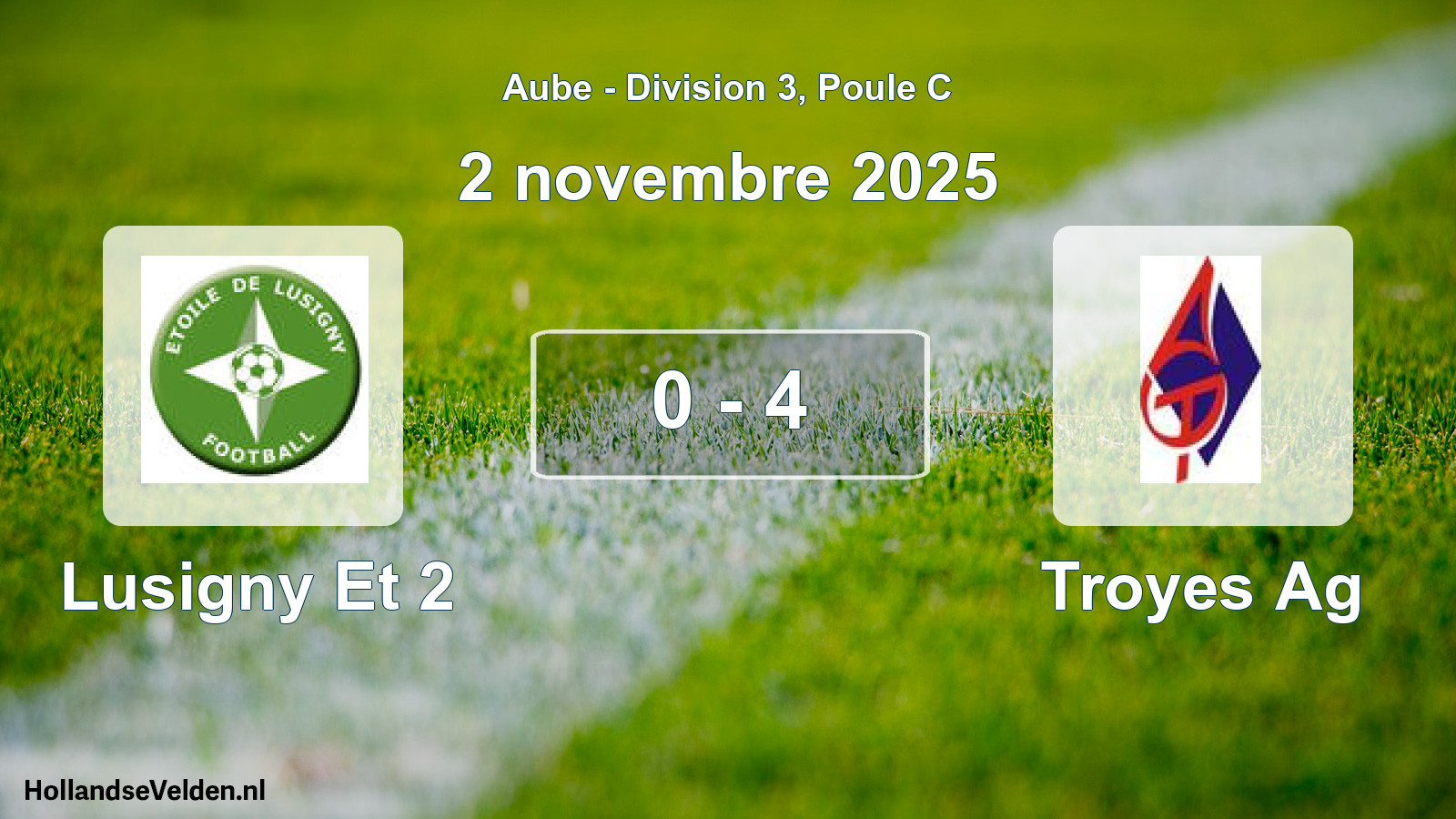 Match joué: Lusigny Et 2 - Troyes Ag 0 - 4 (2 novembre 2025)