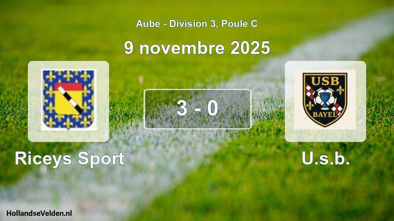 Match joué: Riceys Sport - U.s.b. 3 - 0 (9 novembre 2025)