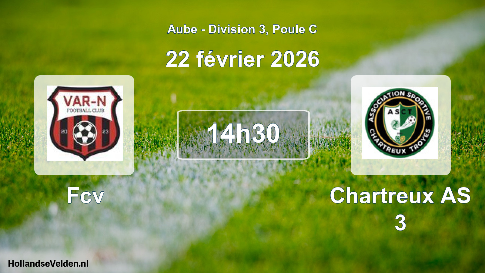 Match programmé: Fcv - Chartreux AS 3 (22 février 2026)
