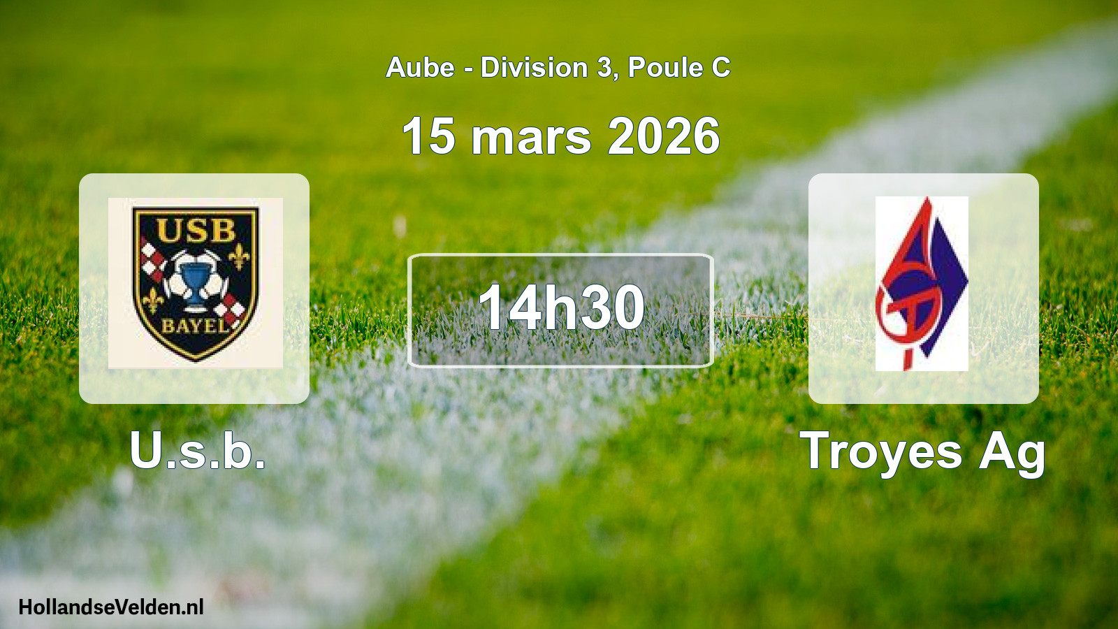Match programmé: U.s.b. - Troyes Ag (15 mars 2026)