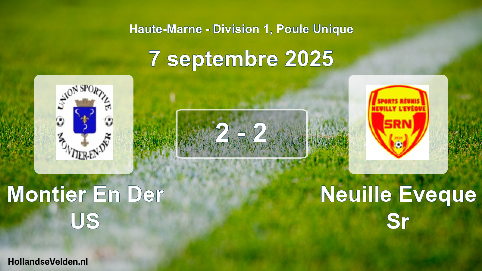 Match joué: Montier En Der US - Neuille Eveque Sr 2 - 2 (7 septembre 2025)