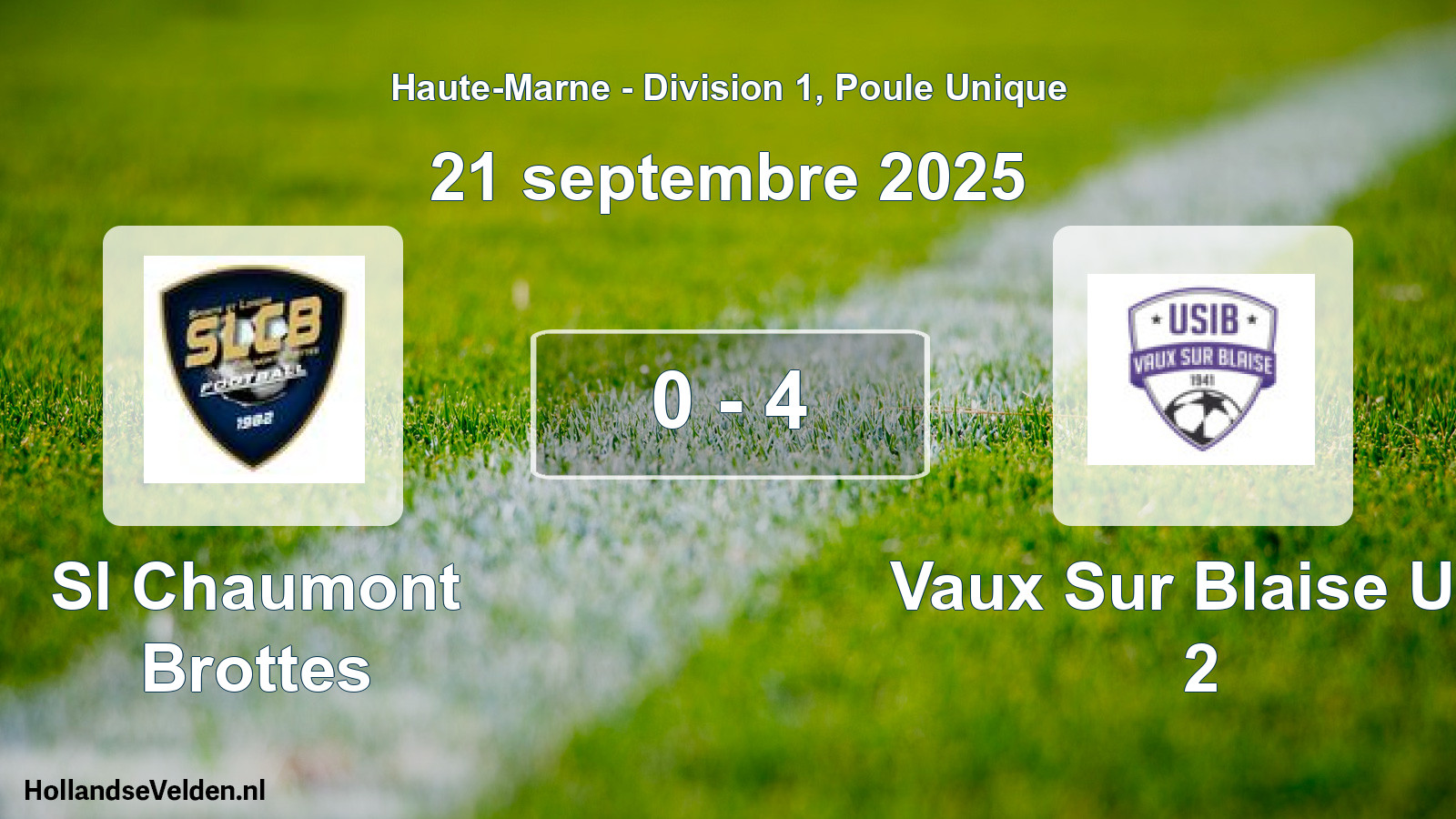 Total number of matches played: Sl Chaumont Brottes - Vaux Sur Blaise Usi 2 0 - 4 (21 September 2025)