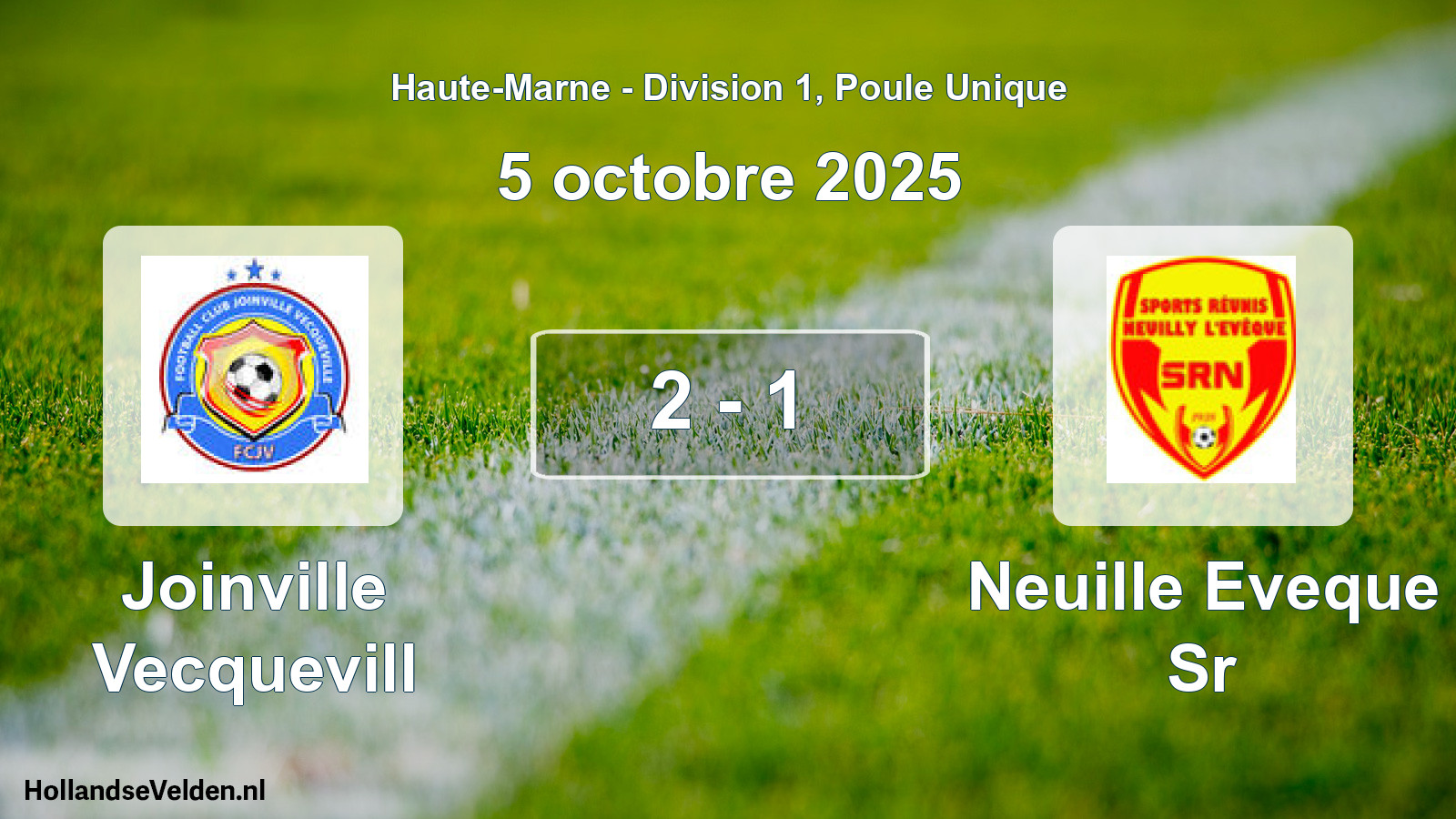 Gespeelde wedstrijd: Joinville Vecquevill - Neuille Eveque Sr 2 - 1 (5 oktober 2025)