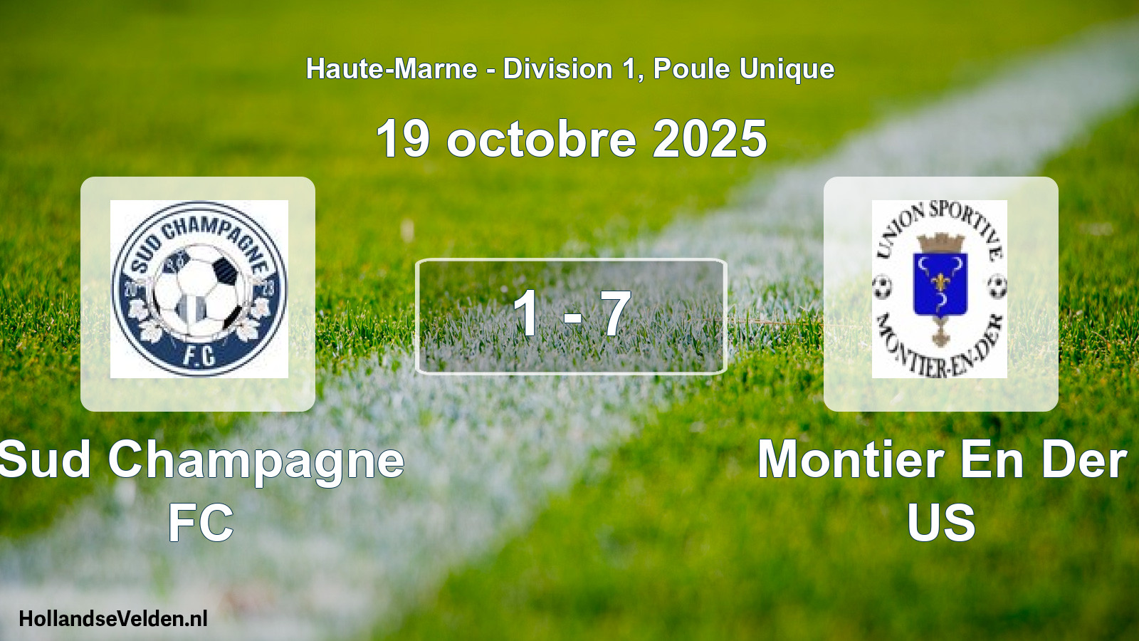 Match joué: Sud Champagne FC - Montier En Der US 1 - 7 (19 octobre 2025)
