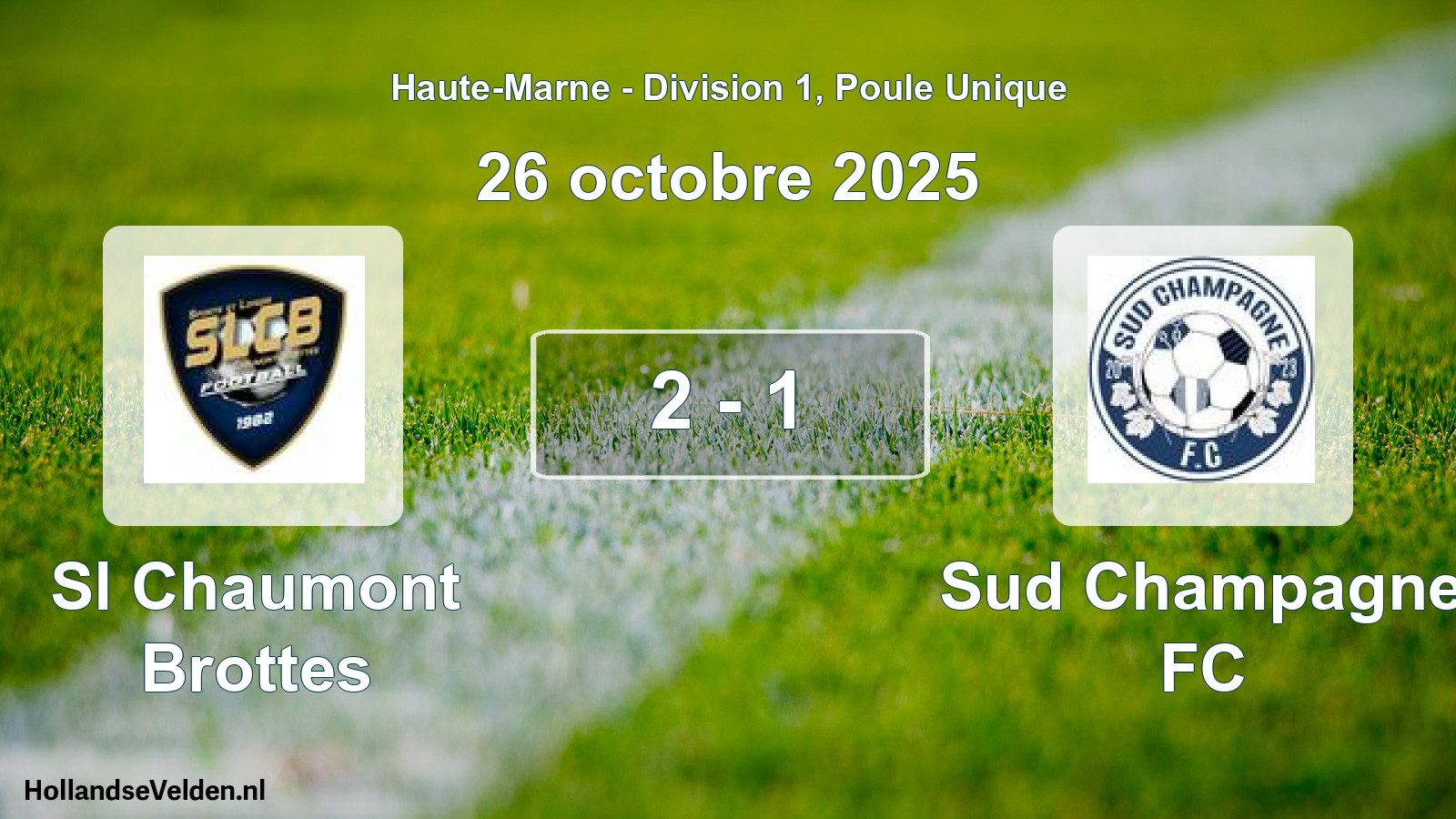 Match joué: Sl Chaumont Brottes - Sud Champagne FC 2 - 1 (26 octobre 2025)
