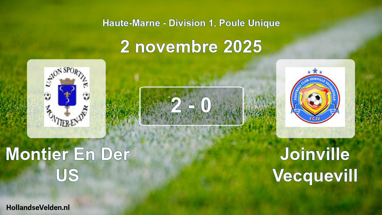 Match joué: Montier En Der US - Joinville Vecquevill 2 - 0 (2 novembre 2025)