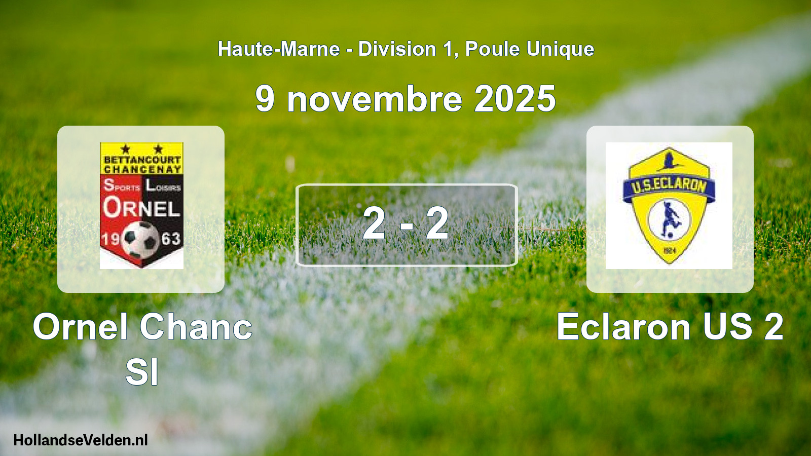 Total number of matches played: Ornel Chanc Sl - Eclaron US 2 2 - 2 (9 November 2025)