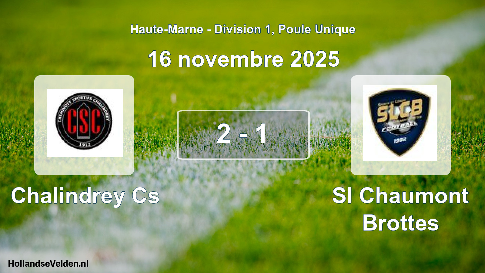 Total number of matches played: Chalindrey Cs - Sl Chaumont Brottes 2 - 1 (16 November 2025)