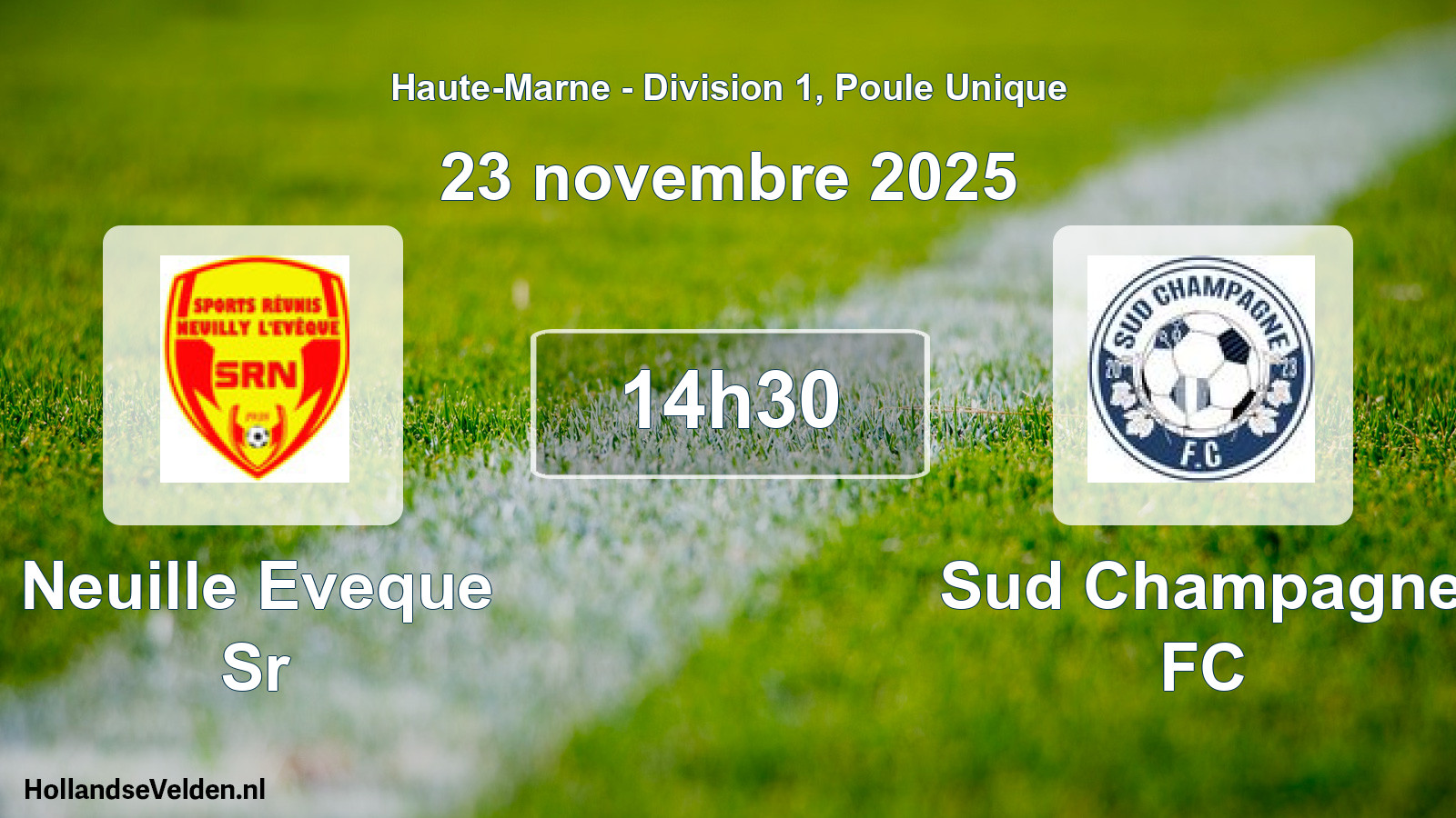 Match programmé: Neuille Eveque Sr - Sud Champagne FC (23 novembre 2025)