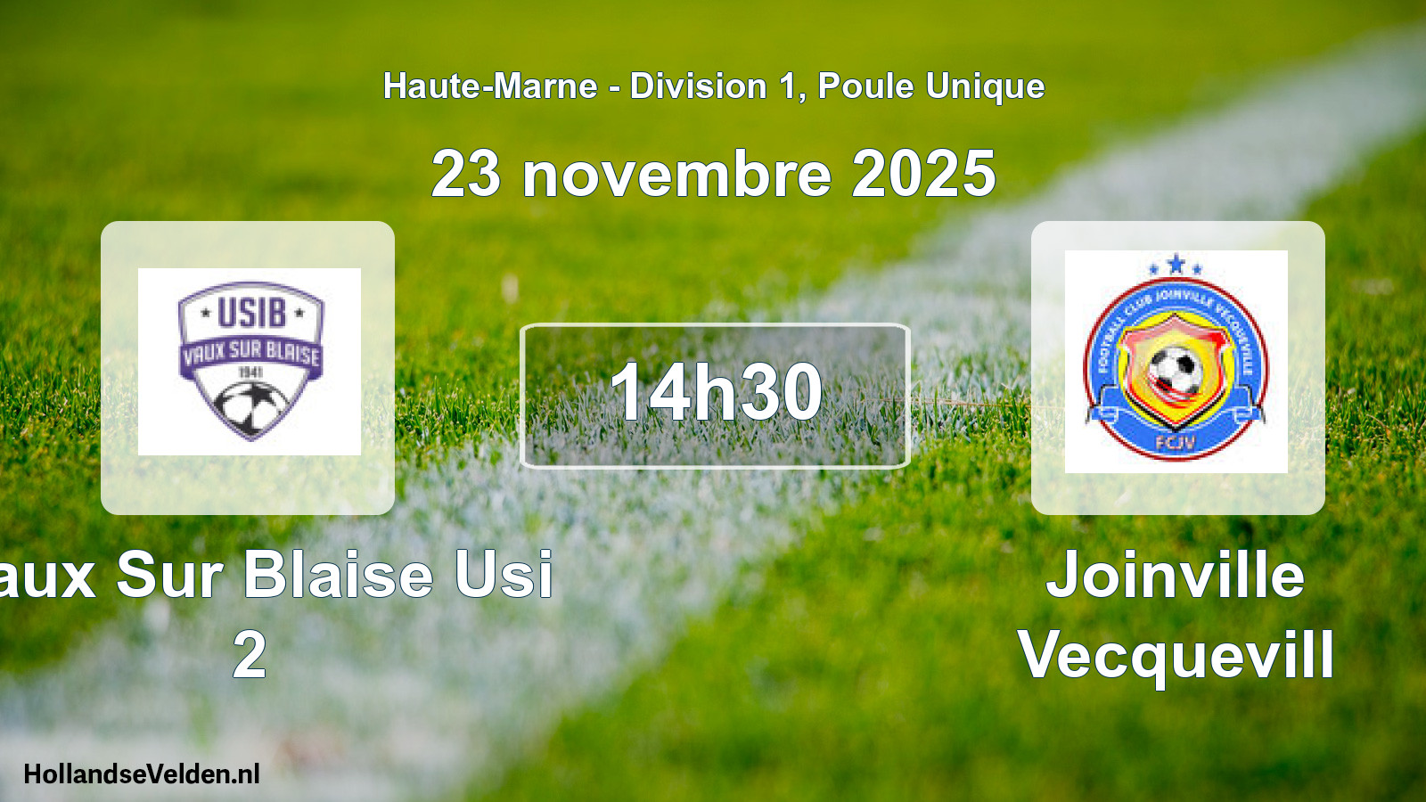 Match programmé: Vaux Sur Blaise Usi 2 - Joinville Vecquevill (23 novembre 2025)