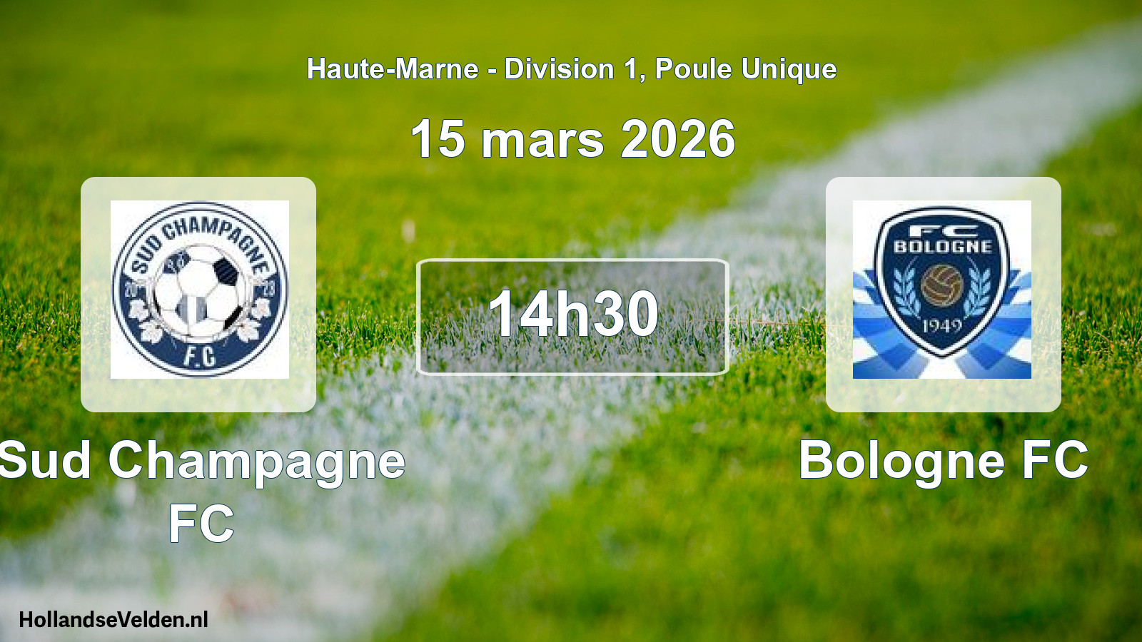 Match programmé: Sud Champagne FC - Bologne FC (15 mars 2026)