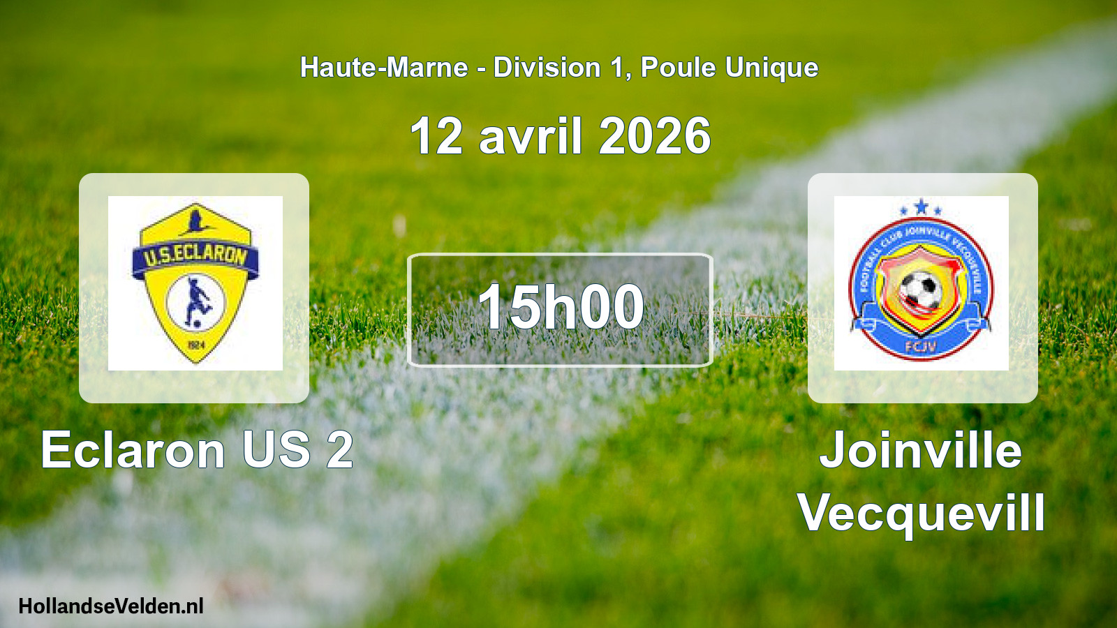 Match programmé: Eclaron US 2 - Joinville Vecquevill (12 avril 2026)