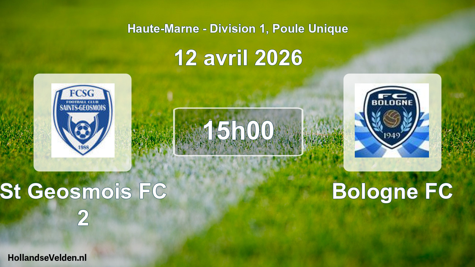 Scheduled Match: St Geosmois FC 2 - Bologne FC (12 April 2026)