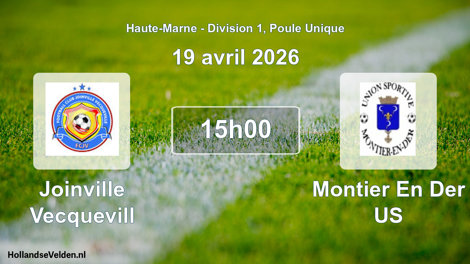 Match programmé: Joinville Vecquevill - Montier En Der US (19 avril 2026)
