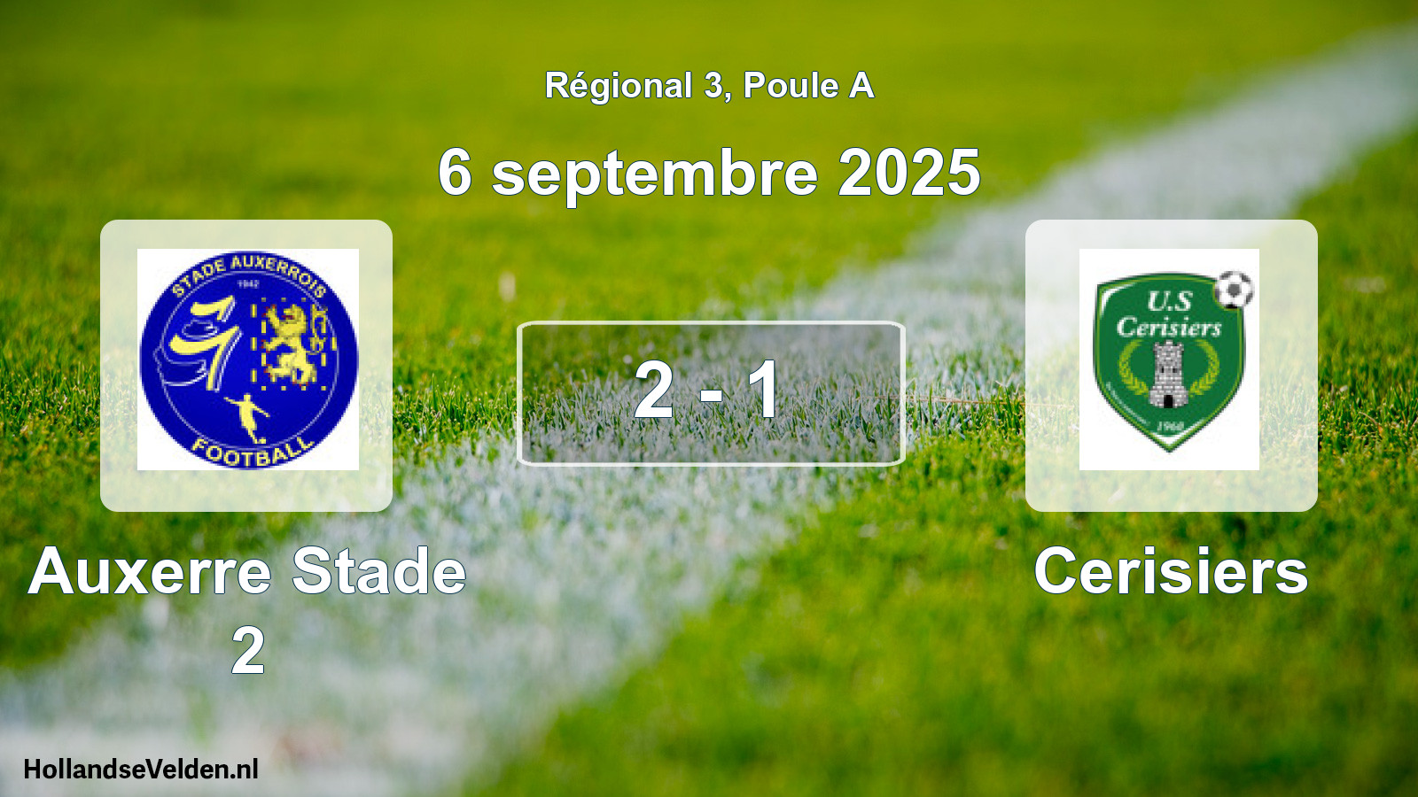Total number of matches played: Auxerre Stade 2 - Cerisiers 2 - 1 (6 September 2025)
