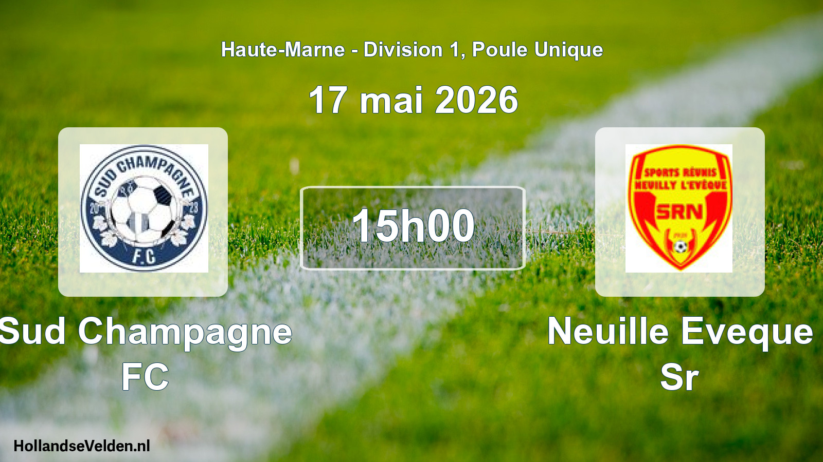 Match programmé: Sud Champagne FC - Neuille Eveque Sr (17 mai 2026)