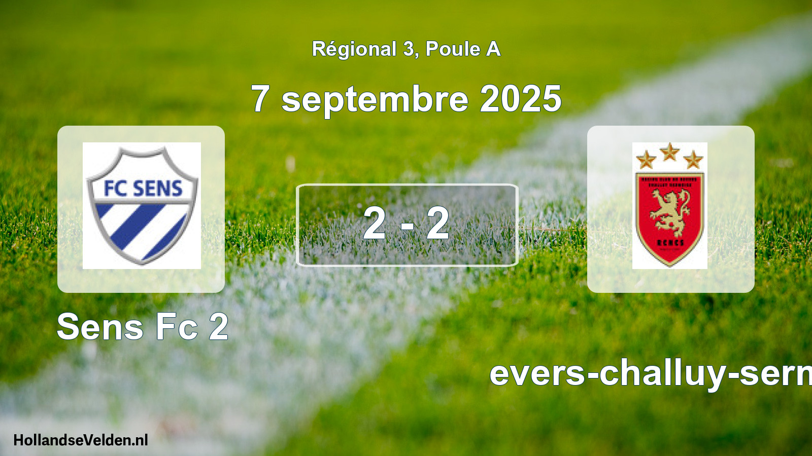 Gespeelde wedstrijd: Sens Fc 2 - Nevers-challuy-sermo 2 - 2 (7 septembre 2025)