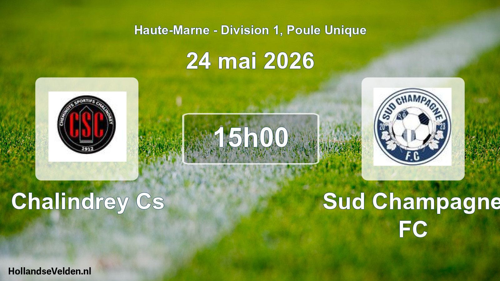 Match programmé: Chalindrey Cs - Sud Champagne FC (24 mai 2026)