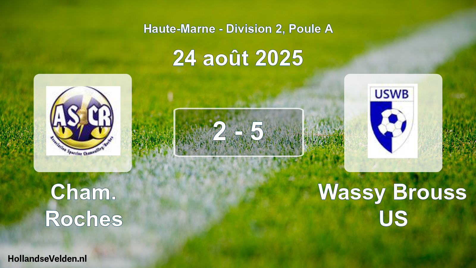 Total number of matches played: Cham. Roches - Wassy Brouss US 2 - 5 (24 August 2025)