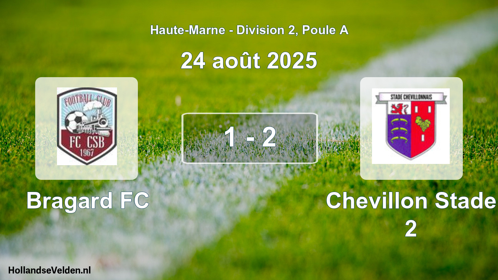Match joué: Bragard FC - Chevillon Stade 2 1 - 2 (24 août 2025)