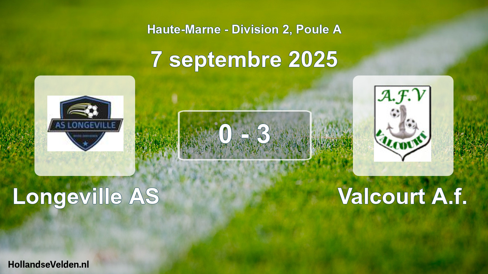 Match joué: Longeville AS - Valcourt A.f. 0 - 3 (7 septembre 2025)
