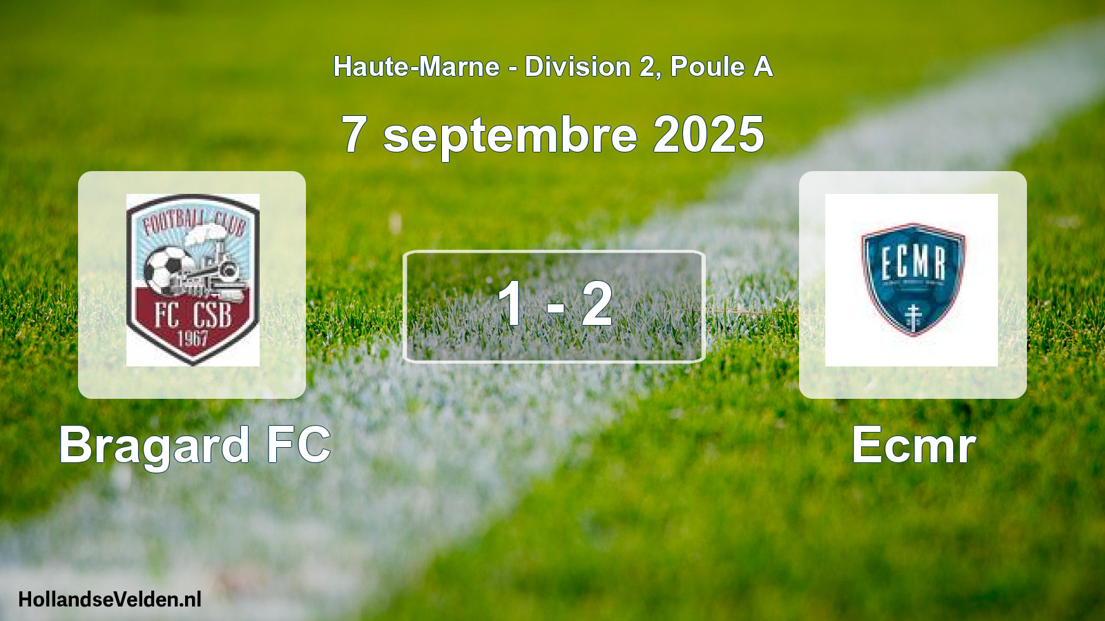 Match joué: Bragard FC - Ecmr 1 - 2 (7 septembre 2025)