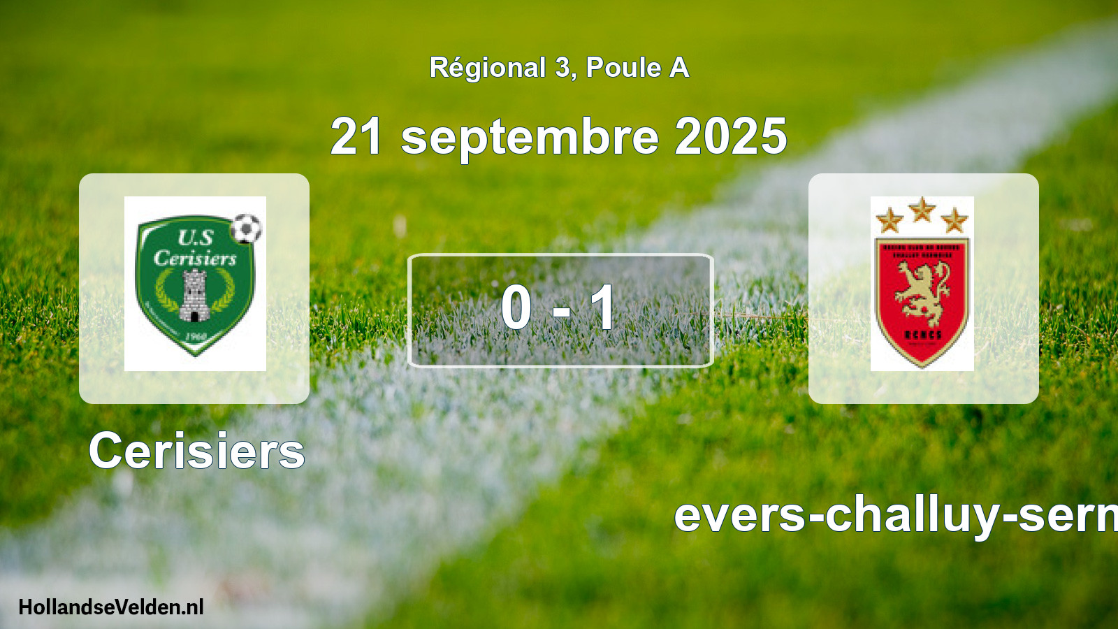 Total number of matches played: Cerisiers - Nevers-challuy-sermo 0 - 1 (21 September 2025)