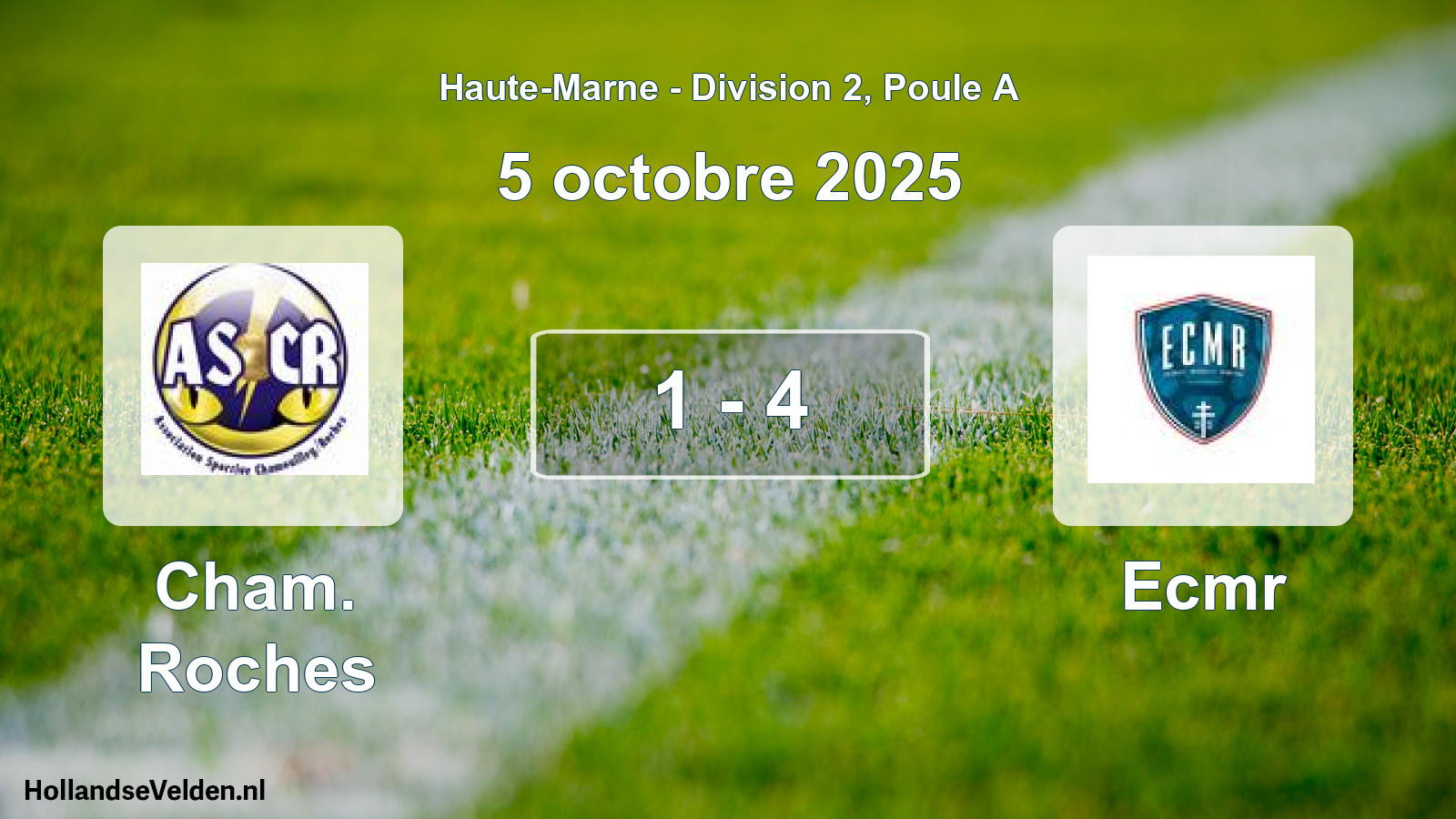 Gespeelde wedstrijd: Cham. Roches - Ecmr 1 - 4 (5 oktober 2025)