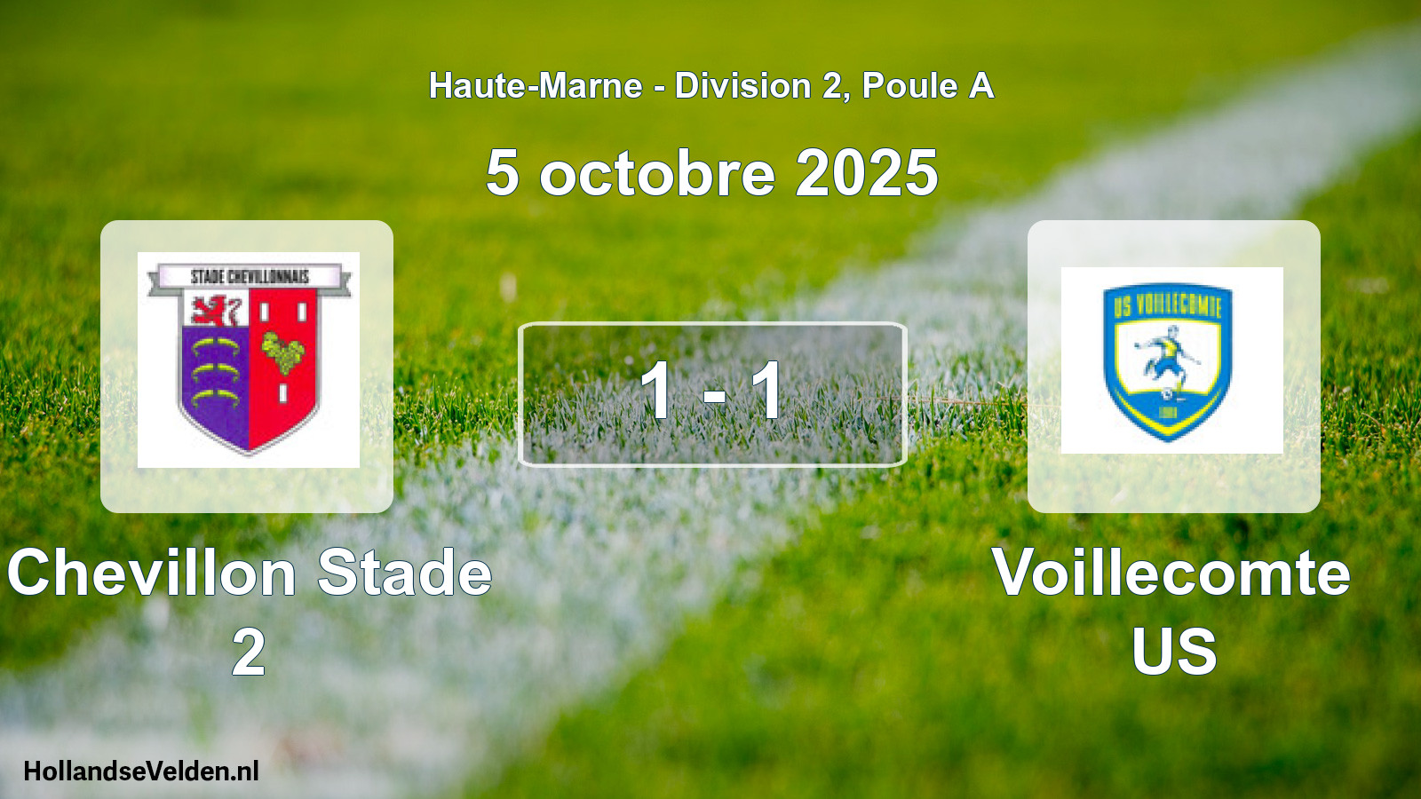 Match joué: Chevillon Stade 2 - Voillecomte US 1 - 1 (5 octobre 2025)