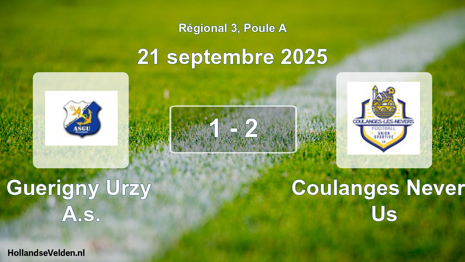 Gespeelde wedstrijd: Guerigny Urzy A.s. - Coulanges Nevers Us 1 - 2 (21 septembre 2025)