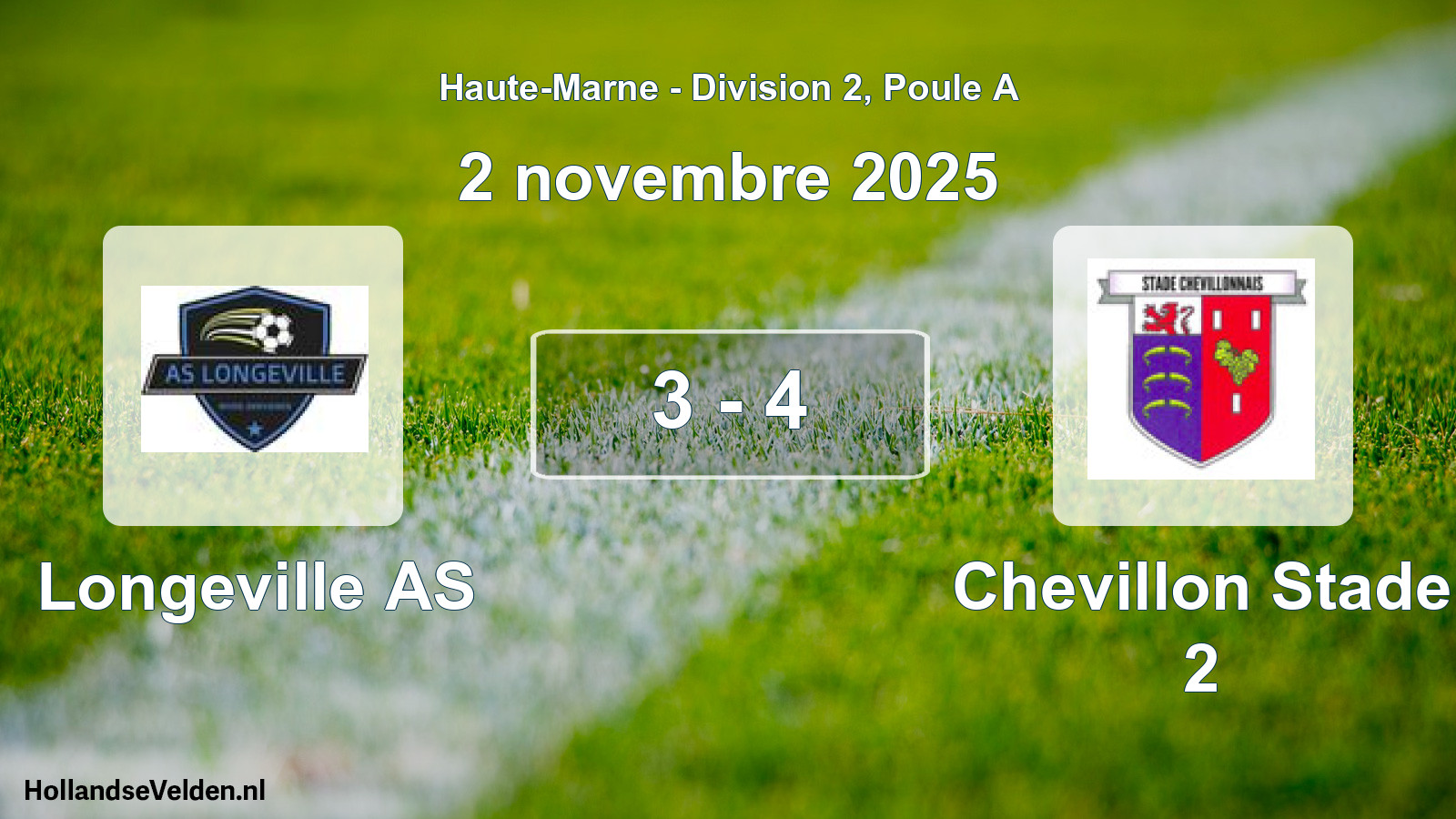 Match joué: Longeville AS - Chevillon Stade 2 3 - 4 (2 novembre 2025)