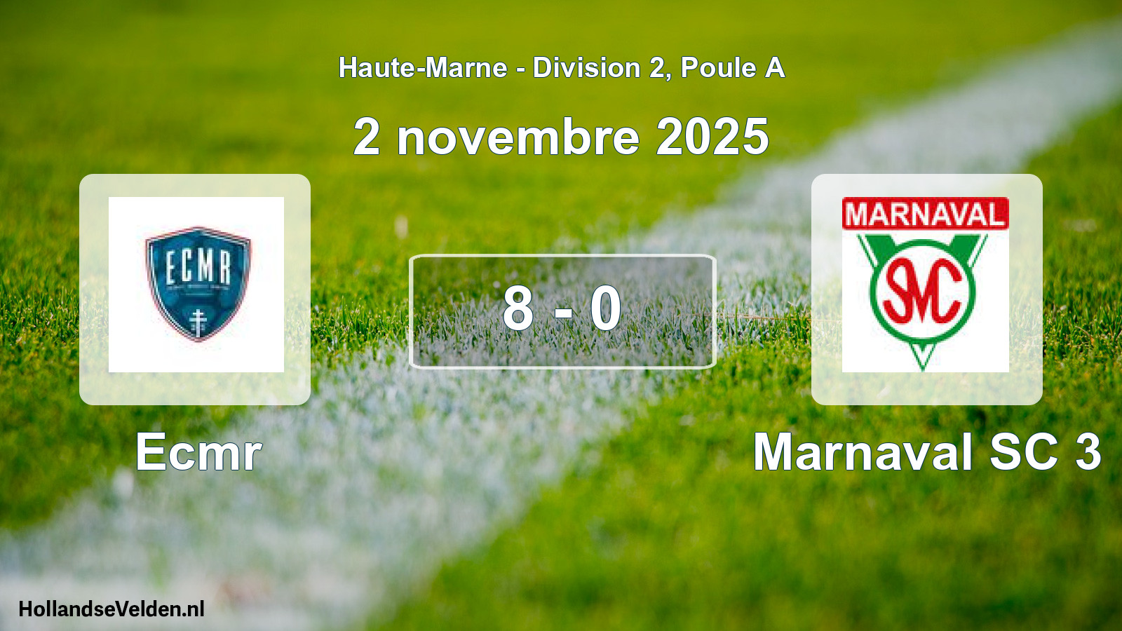 Total number of matches played: Ecmr - Marnaval SC 3 8 - 0 (2 November 2025)