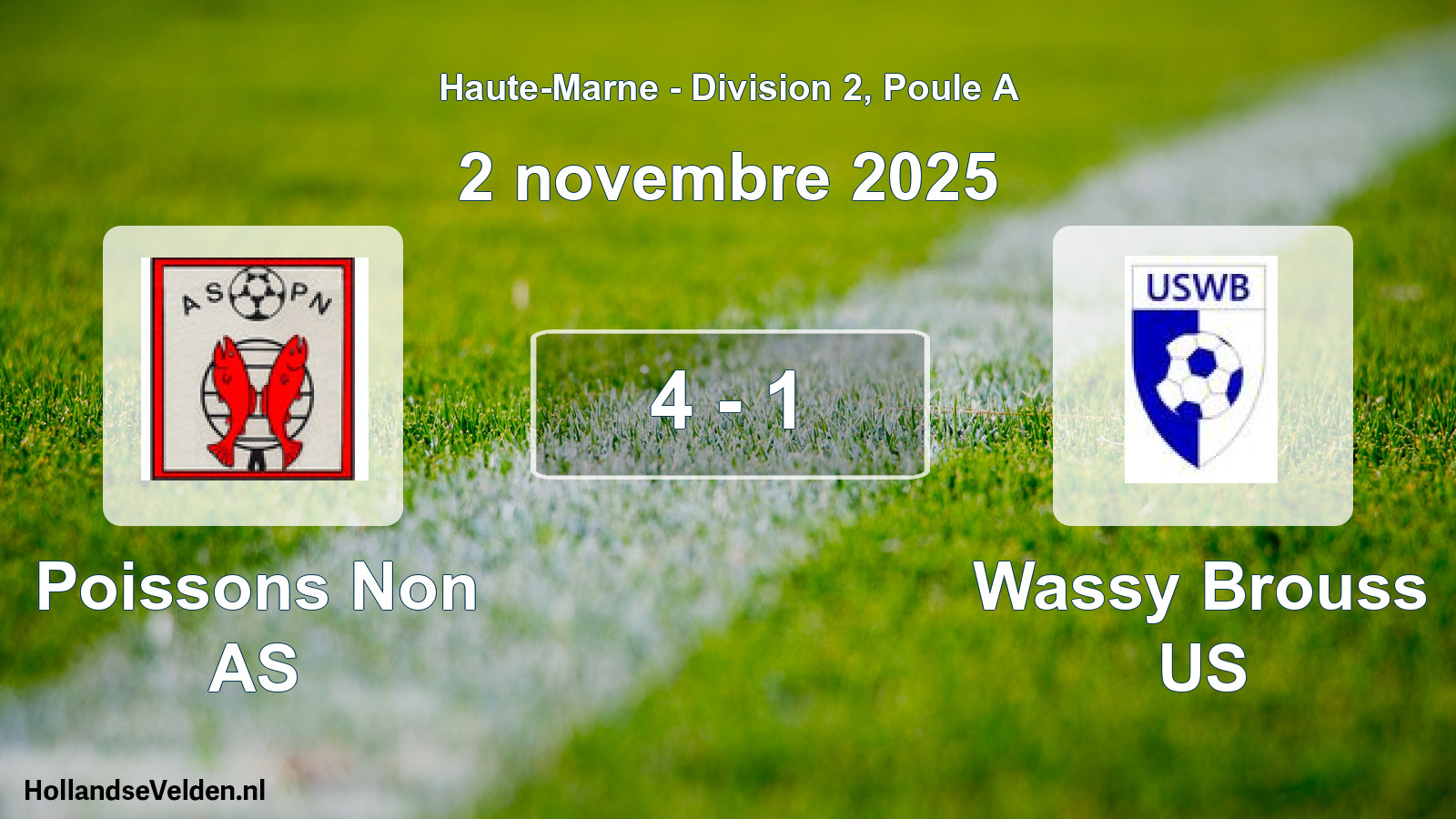Total number of matches played: Poissons Non AS - Wassy Brouss US 4 - 1 (2 November 2025)