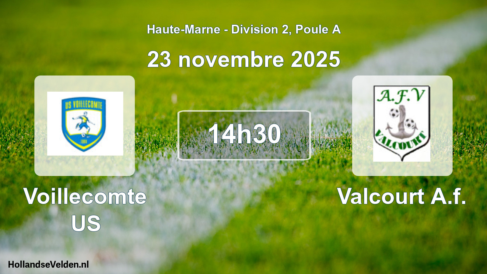 Match programmé: Voillecomte US - Valcourt A.f. (23 novembre 2025)