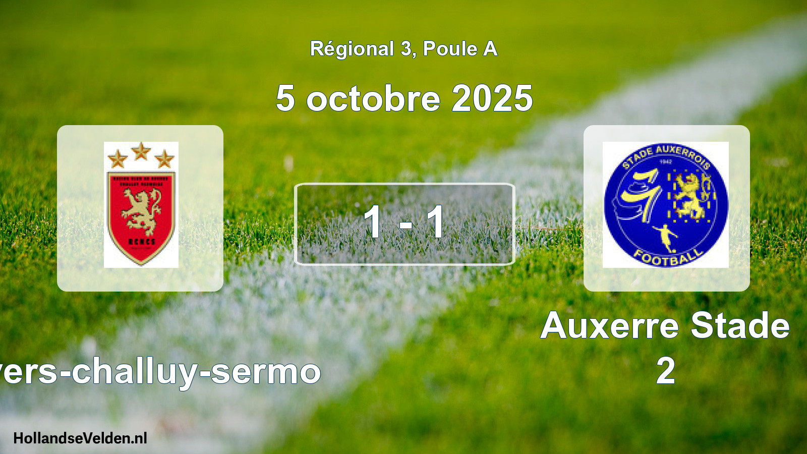 Gespeelde wedstrijd: Nevers-challuy-sermo - Auxerre Stade 2 1 - 1 (5 octobre 2025)